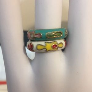 Stackable Enamel Cloisonné Rings
